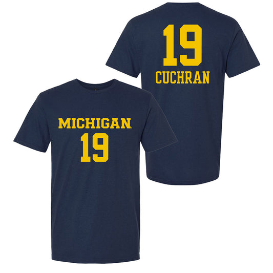 Valiant University of Michigan Volleyball Maddi Cuchran #19 Navy Jersey Tee