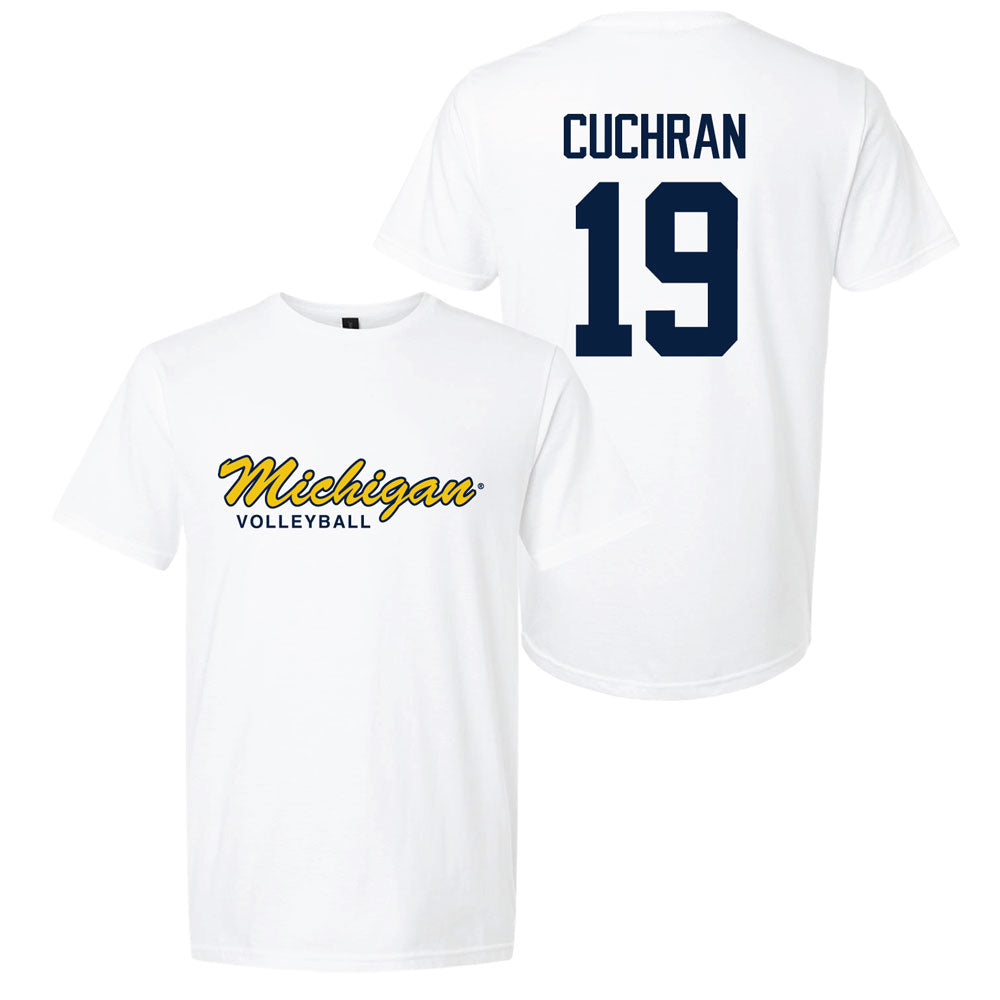 Valiant University of Michigan Volleyball Maddi Cuchran #19 Script Michigan Sport Tee