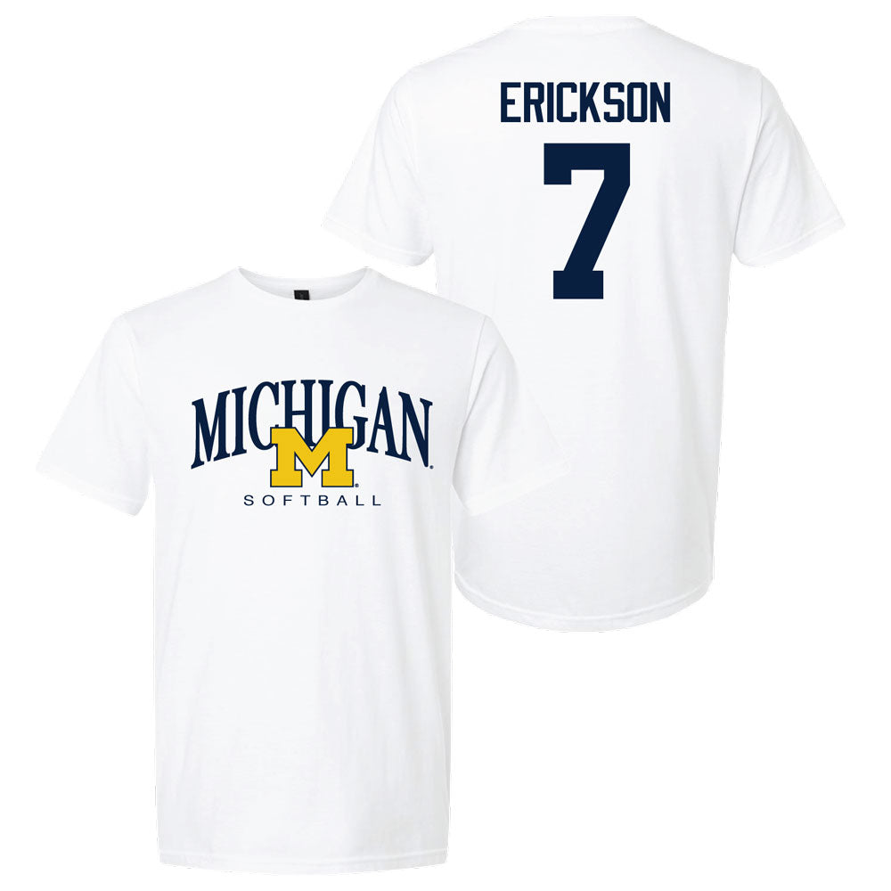 Valiant University of Michigan Softball Maddie Erickson #13 M/Michigan Sport Tee
