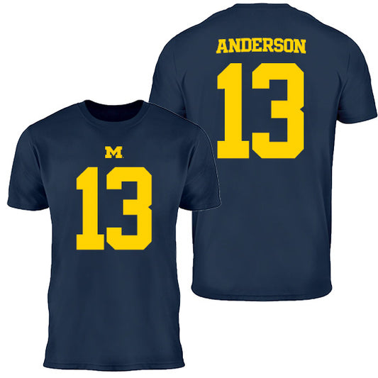 Valiant University of Michigan Football Caleb Anderson #13 Jersey Tee