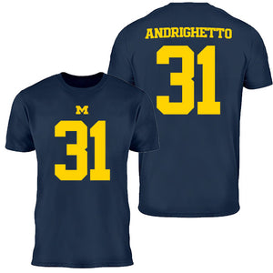 Valiant University of Michigan Football Nico Andrighetto #31 Youth Jersey Tee