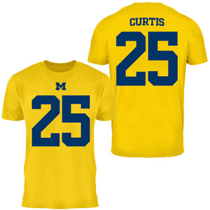 Valiant University of Michigan Football Mason Curtis #25 Jersey Tee