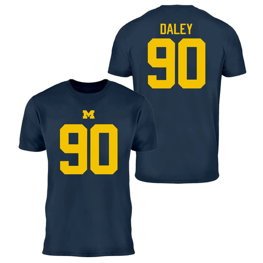 Valiant University of Michigan Football John Henry Daley #90 Jersey Tee