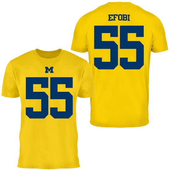 Valiant University of Michigan Football Nathan Efobi #55 Jersey Tee