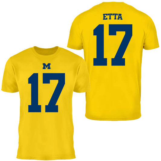 Valiant University of Michigan Football Enow Etta #17 Jersey Tee