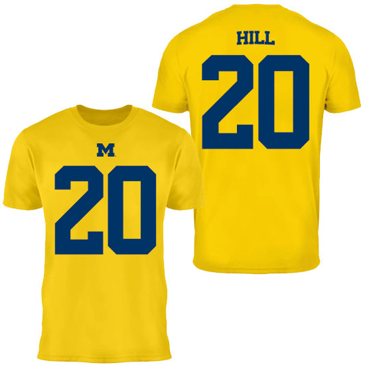 Valiant University of Michigan Football Jyaire Hill #20 Jersey Tee