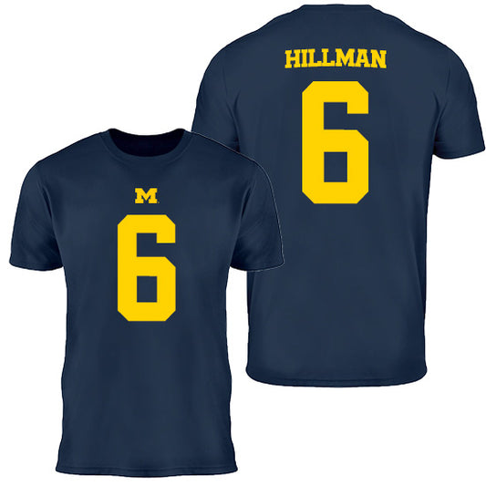 Valiant University of Michigan Football Brandyn Hillman #6 Jersey Tee