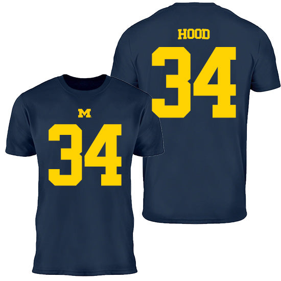 Valiant University of Michigan Football Jaydon Hood #34 Jersey Tee