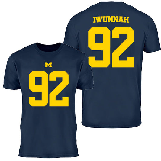 Valiant University of Michigan Football Ike Iwunnah #92 Youth Jersey Tee