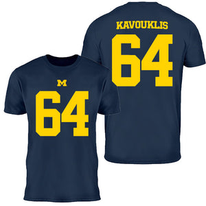 Valiant University of Michigan Football James Kavouklis #64 Youth Jersey Tee