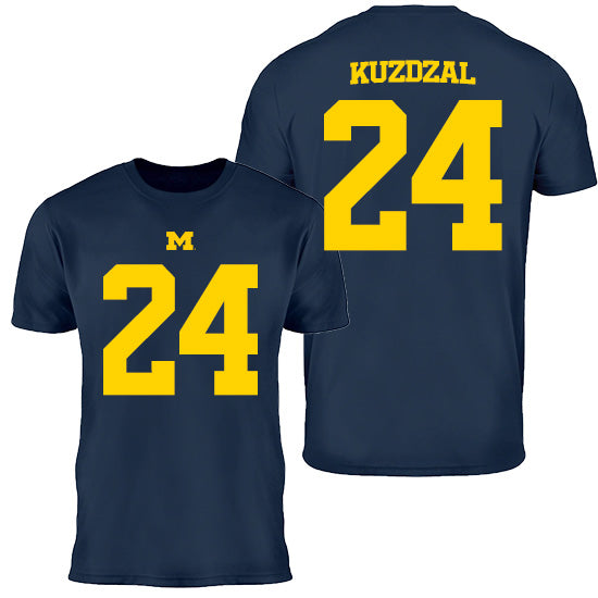 Valiant University of Michigan Football Bryson Kuzdzal #24 Jersey Tee