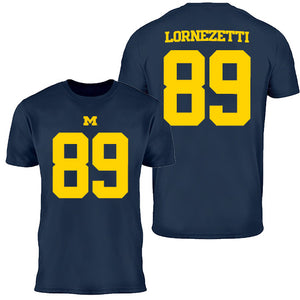 Valiant University of Michigan Football Allesandro Lornezetti #89 Jersey Tee