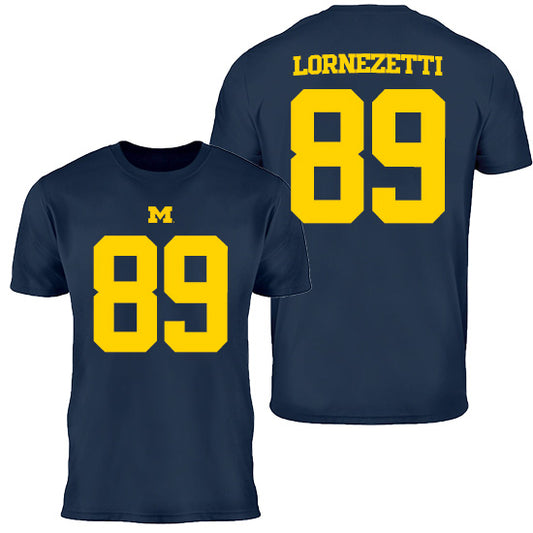 Valiant University of Michigan Football Allesandro Lornezetti #89 Jersey Tee