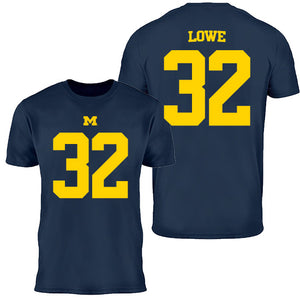 Valiant University of Michigan Football Jeremiah Lowe #32 Jersey Tee
