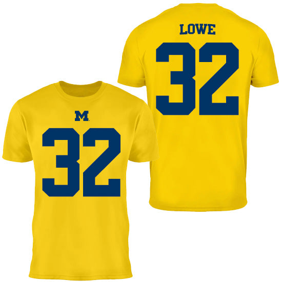 Valiant University of Michigan Football Jeremiah Lowe #32 Jersey Tee