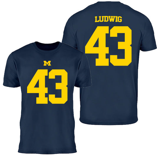 Valiant University of Michigan Football Zach Ludwig #43 Jersey Tee