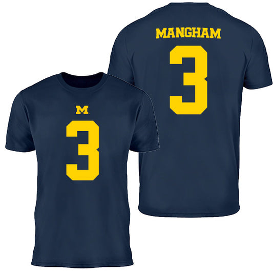 Valiant University of Michigan Football Jaden Mangham #3 Jersey Tee