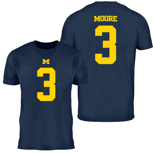 Valiant University of Michigan Football Fredrick Moore #3 Youth Jersey Tee