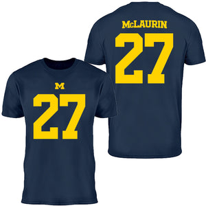 Valiant University of Michigan Football Tyler McLaurin #27 Youth Jersey Tee