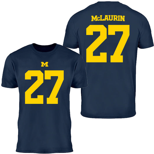 Valiant University of Michigan Football Tyler McLaurin #27 Youth Jersey Tee