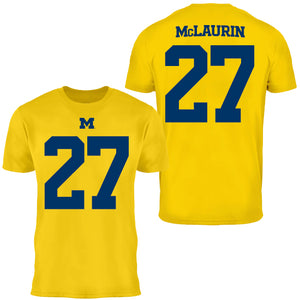 Valiant University of Michigan Football Tyler McLaurin #27 Jersey Tee