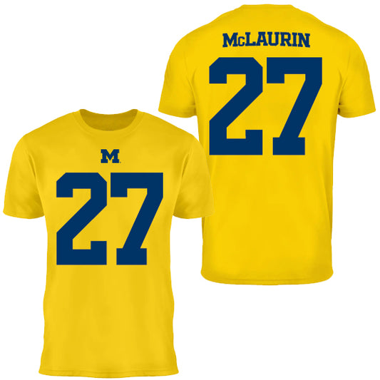 Valiant University of Michigan Football Tyler McLaurin #27 Jersey Tee