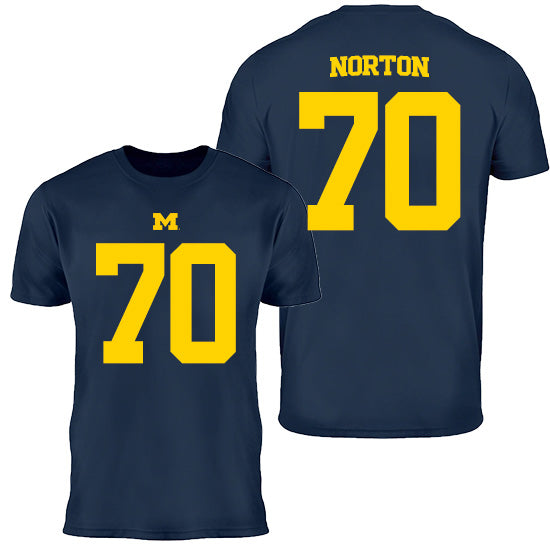 Valiant University of Michigan Football Brady Norton #70 Youth Jersey Tee