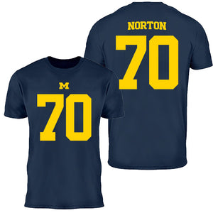 Valiant University of Michigan Football Brady Norton #70 Youth Jersey Tee
