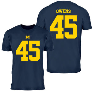 Valiant University of Michigan Football Eli Owens #45 Youth Jersey Tee