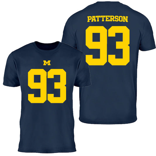 Valiant University of Michigan Football Benny Patterson #93 Jersey Tee