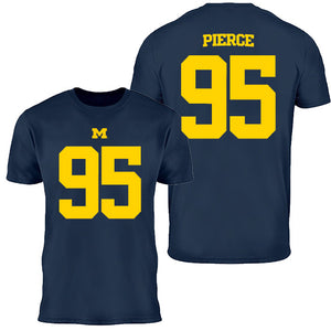 Valiant University of Michigan Football Trey Pierce #95 Jersey Tee