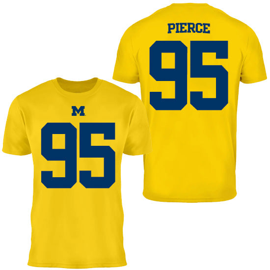 Valiant University of Michigan Football Trey Pierce #95 Jersey Tee