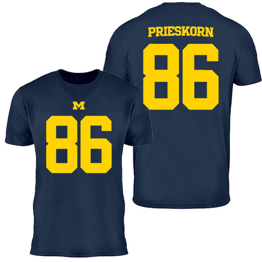 Valiant University of Michigan Football Brady Prieskorn #86 Jersey Tee