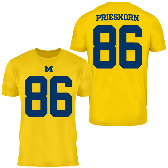 Valiant University of Michigan Football Brady Prieskorn #86 Jersey Tee