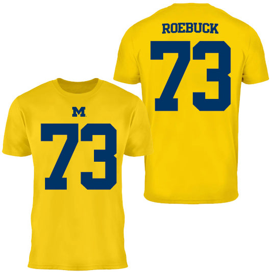 Valiant University of Michigan Football Ben Roebuck #73 Jersey Tee