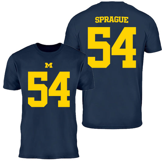 Valiant University of Michigan Football Andrew Sprague #54 Jersey Tee