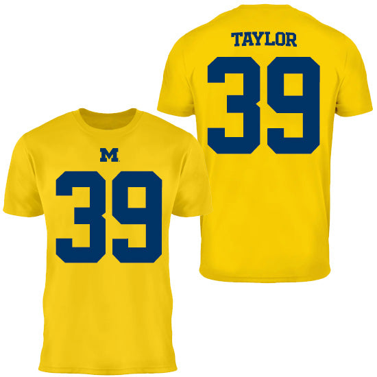 Valiant University of Michigan Football Joe Taylor #39 Jersey Tee