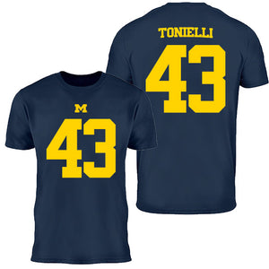 Valiant University of Michigan Football Deakon Tonielli #43 Jersey Tee