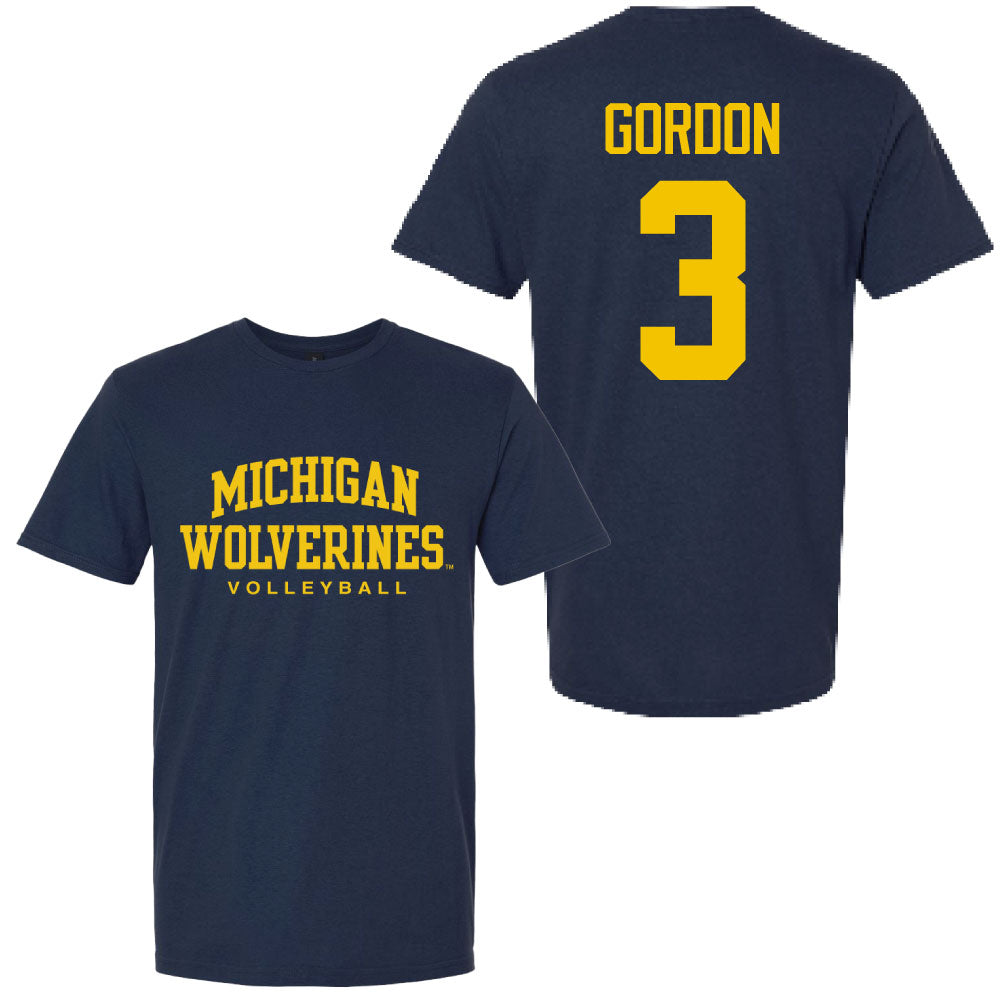 Valiant University of Michigan Volleyball Cymarah Gordon #3 Wolverines Sport Tee