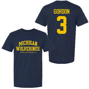 Valiant University of Michigan Volleyball Cymarah Gordon #3 Wolverines Sport Tee