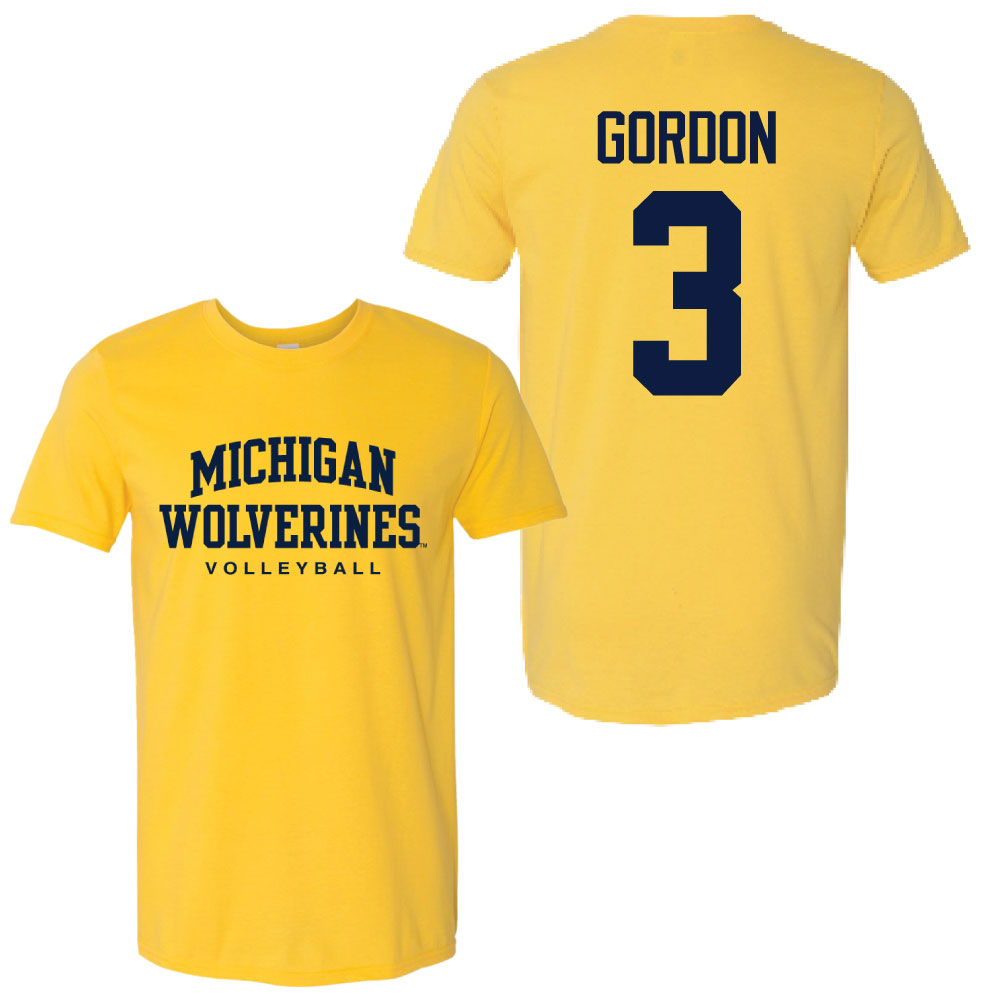 Valiant University of Michigan Volleyball Cymarah Gordon #3 Wolverines Sport Tee