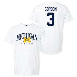 Valiant University of Michigan Volleyball Cymarah Gordon #3 M/Michigan Sport Tee