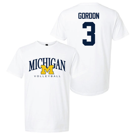 Valiant University of Michigan Volleyball Cymarah Gordon #3 M/Michigan Sport Tee