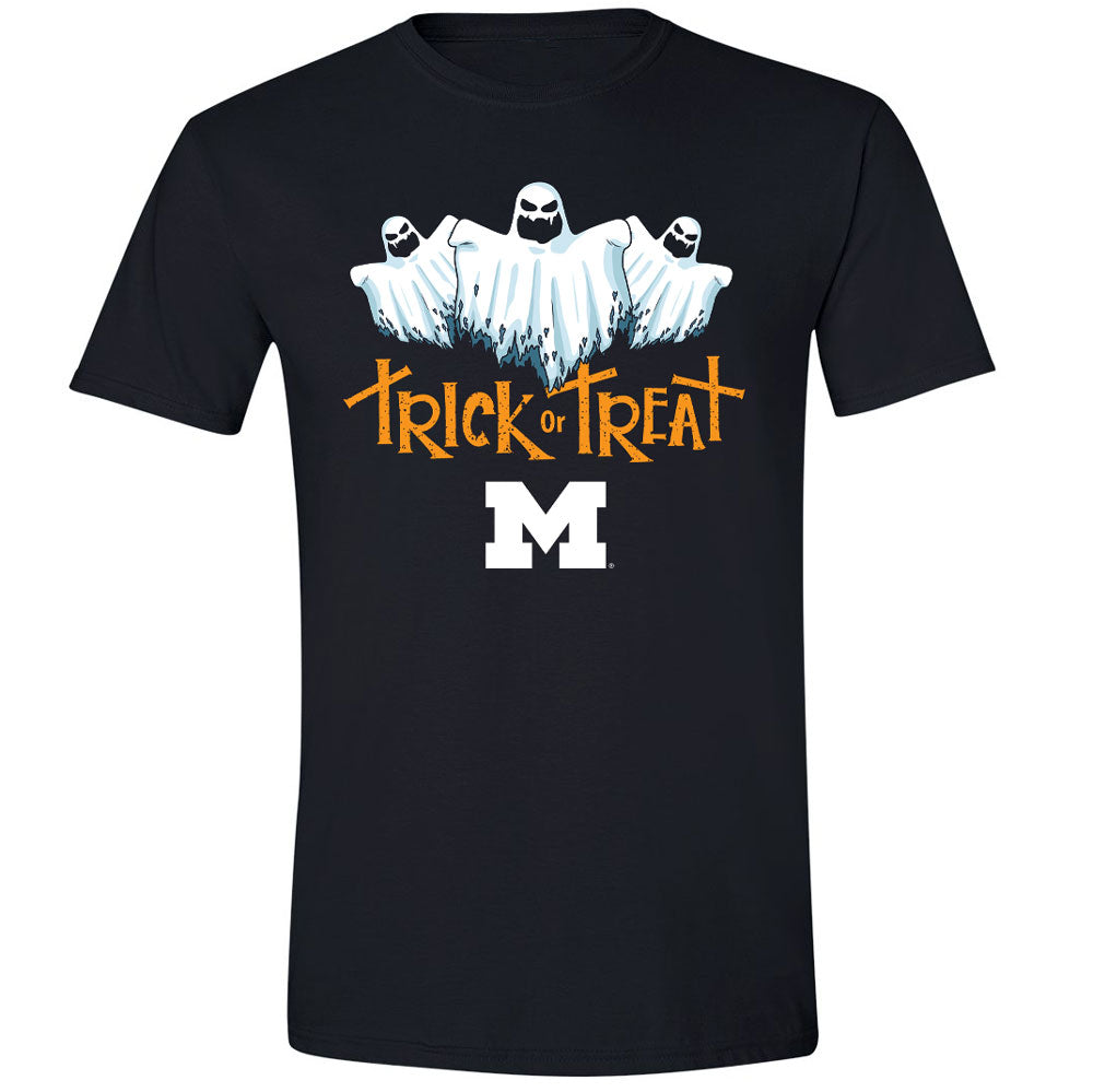Valiant University of Michigan "Trick or Treat" Ghosts Black Halloween Tee