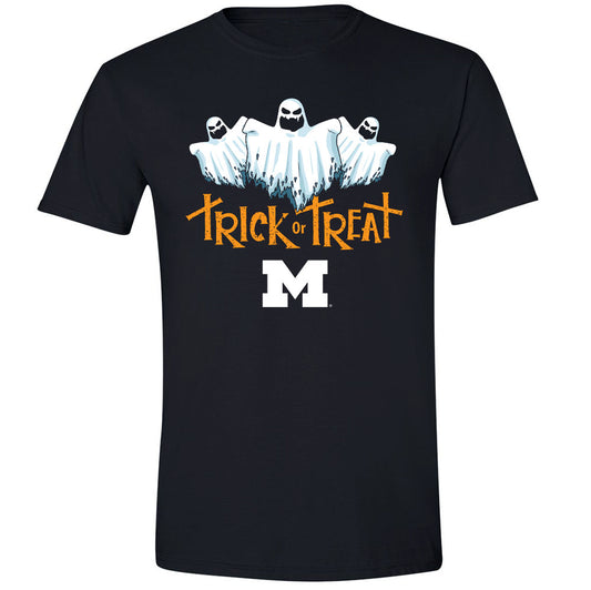Valiant University of Michigan "Trick or Treat" Ghosts Black Halloween Tee