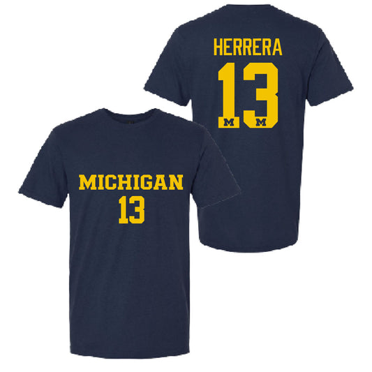 Valiant University of Michigan Soccer Duilio Herrera #13 Jersey Tee