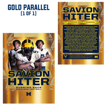 Valiant University of Michigan Football Savion Hiter Signing Day Trading Card (Chase L/E Parallels) [PRE-ORDER OPEN UNTIL 12/12/2025]