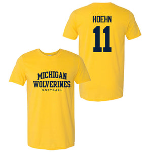 Valiant University of Michigan Softball Erin Hoehn #11 Wolverines Sport Tee