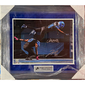 Jahmyr Gibbs & Amon-Ra St. Brown Dual-Autographed Framed 16" x 20" Detroit Lions Photo