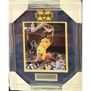 Chris Webber Autographed Framed 8" x 10" Michigan Wolverines Photo Display